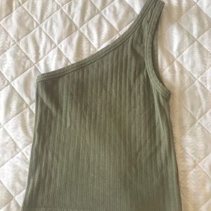 Asymmetrical Ribbed Tank Top